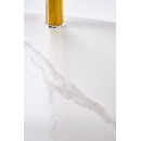 Стол журнальный HALMAR DUCAT белый мрамор/прозрачный/золотой